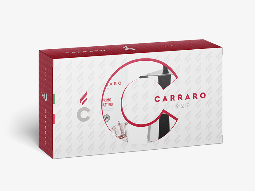 Дизайн кофейного универсального подарочного набора CARRARO среднего ценового сегмента  -  автор Ay Vi