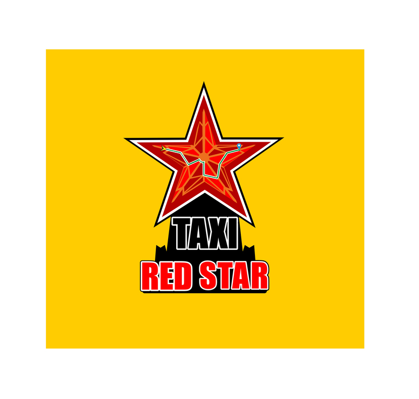 Звезда в виде GPS навигатора - Разработка логотипа для службы такси ''Red star taxi''
