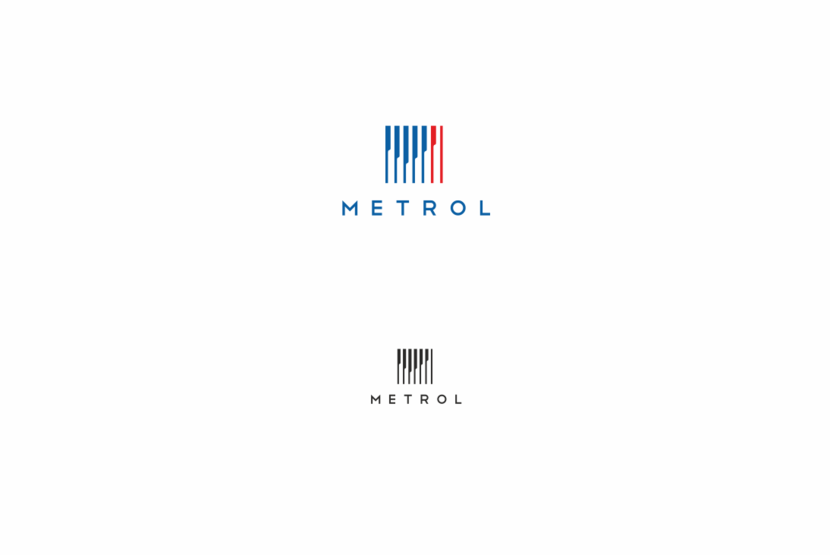 М - Метрол  + стилизованные  риски - Разработка фирменного стиля компании (логотип, визитка, бланк, конверт, диск CD/DVD)