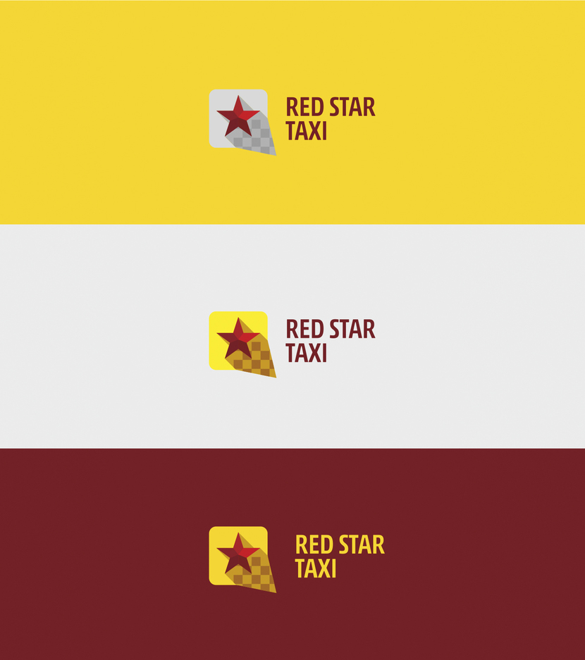 Логотип демонстрирует и поясняет название как нельзя лучше! На нем изображена звезда динамичная, стремительная, благодаря тени, выходящей за контуры квадрата. Тень - шашки, символ такси с одной стороны, с другой стороны, за счет того что она выходит за контур, это отметка местоположения. - Разработка логотипа для службы такси ''Red star taxi''