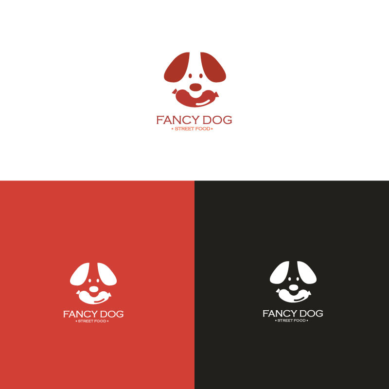 2 - Разработка логотипа для сети кафе формата стрит-фуд "FANCY DOG", основа меню - хотдоги.