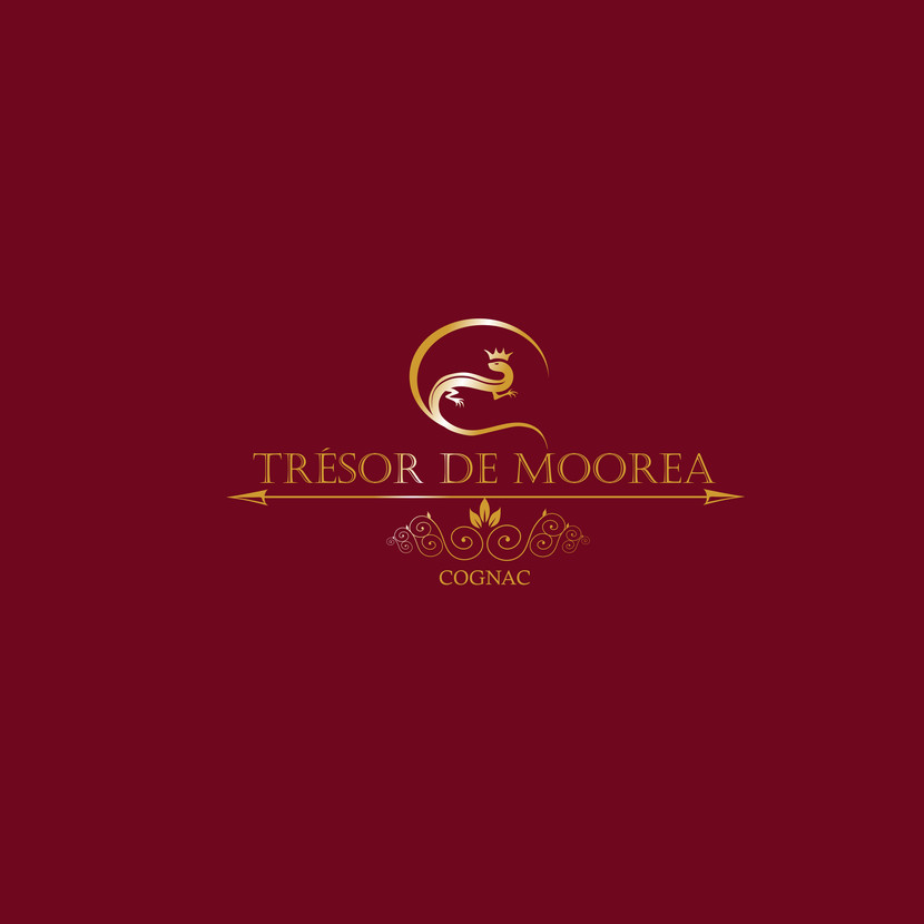 винтажный стиль, ящерица с короной, стильно,дорого, благородно. Коментируйте=) - Логотип для производителя коньяков во Франции "Trésor de Moorea"