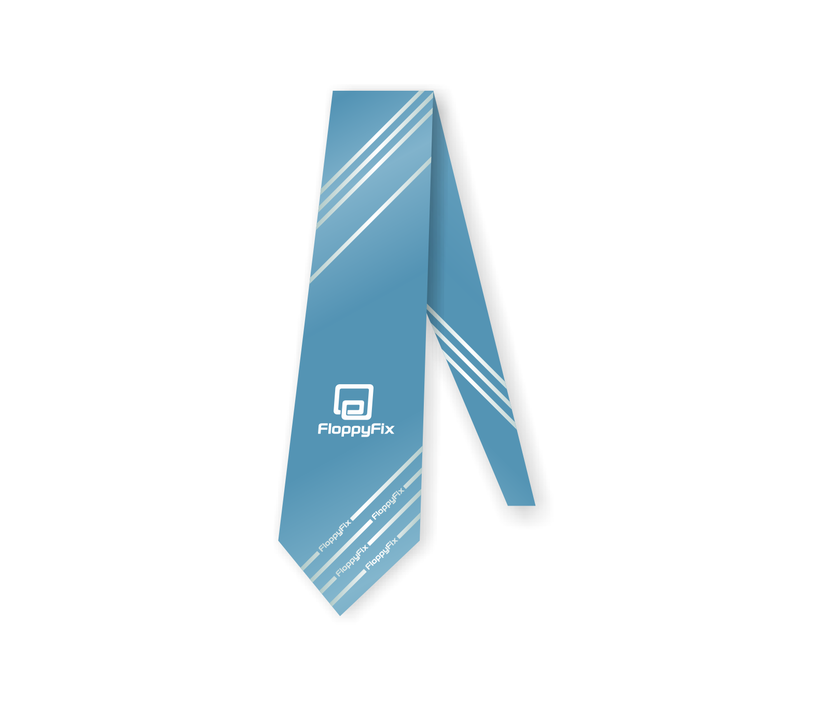 Корпоративный галстук - визитка - Создание фирменного стиля для компьютерной фирмы FloppyFix