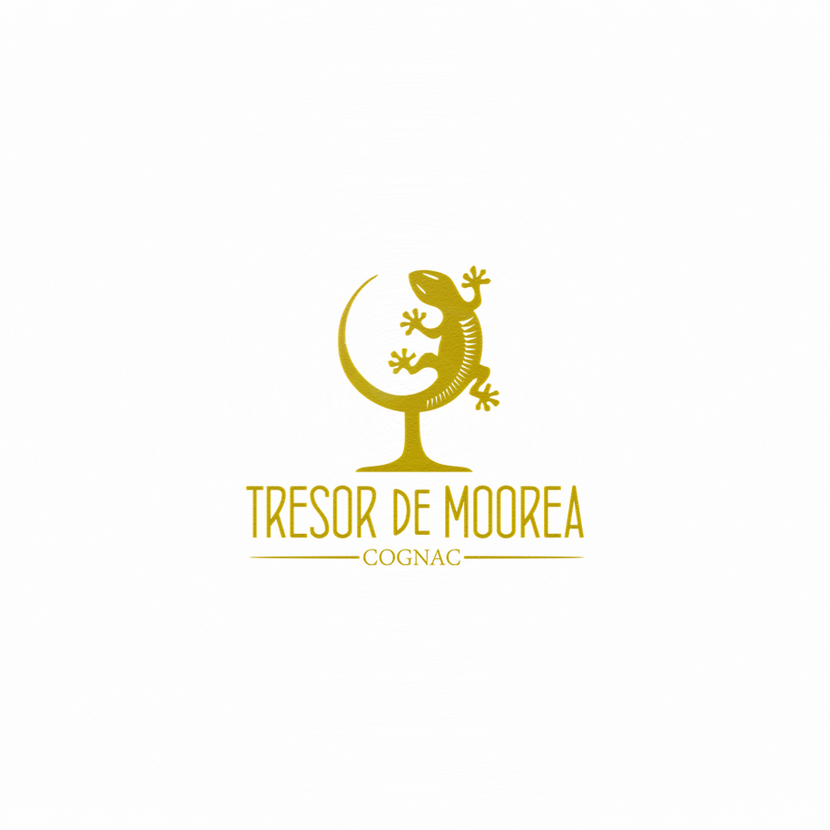 + на белом фоне - Логотип для производителя коньяков во Франции "Trésor de Moorea"