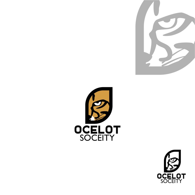 Агрессивный взгляд.. все-таки оцелот не домашняя, а дикая кошка. - Логотип для парижской студии разработки видеоигр Ocelot Society
