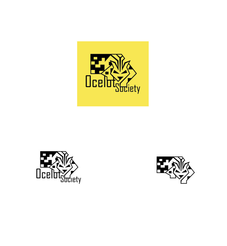 Ocelotа изобразил, как-будто выходящего из текстур монитора, тем самым логотип намекает на связь реального мира и виртуального - Логотип для парижской студии разработки видеоигр Ocelot Society
