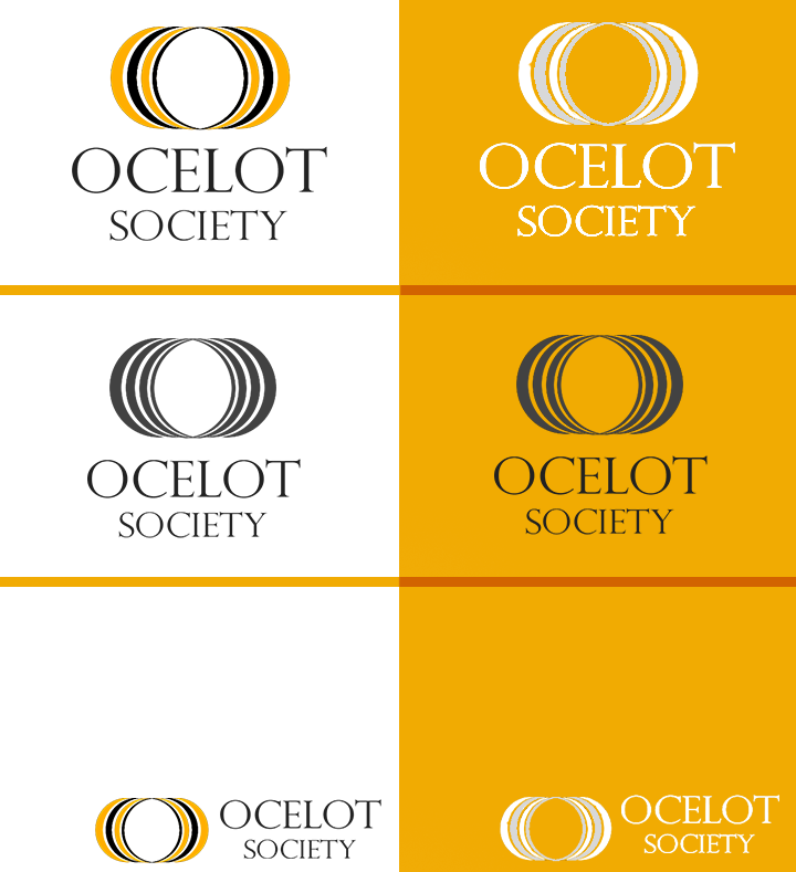 Шрифт - Perpetua Titling MT
Цвет - Цвет кожи Ocelot - Логотип для парижской студии разработки видеоигр Ocelot Society
