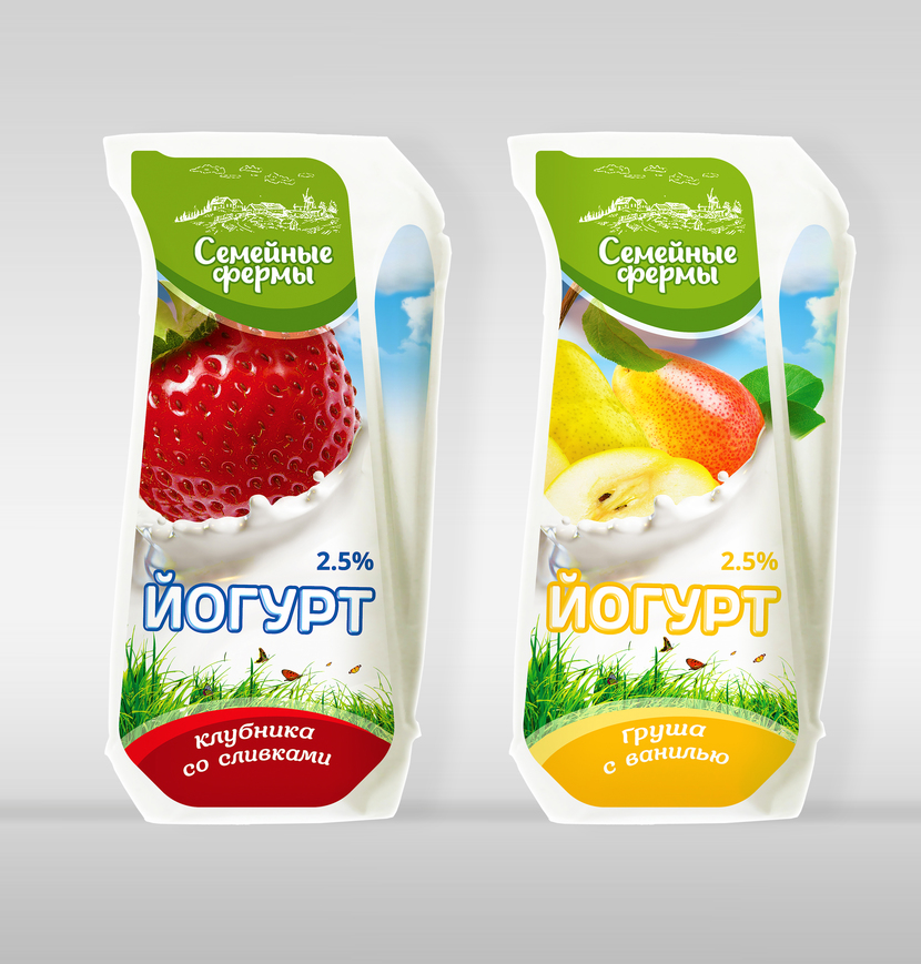 . - Разработка дизайна для линейки йогуртов в упаковке Эколин-кувшин