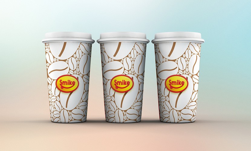 Так же в поддержку стиля, сделали в светло бежевых тонах вариант стаканчика под кофе. Разработка логотипа и фирменного стиля для кафе.