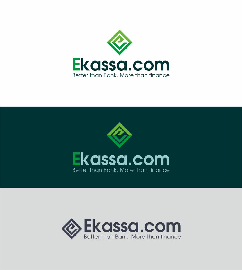 буква "Е" в квадрате символизирует первую букву названия компании Ekassa. - Разработка логотипа для универсального финансового сервиса