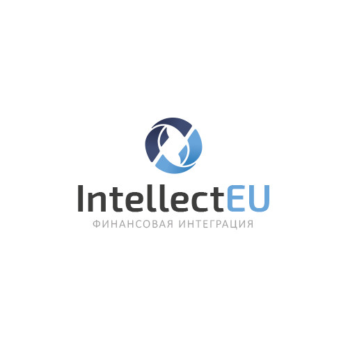 в синих цветах - Логотип для компании IntellectEU