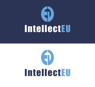 Стилизация 2 букв EU в виде полушарий. Минимализм. - Логотип для компании IntellectEU