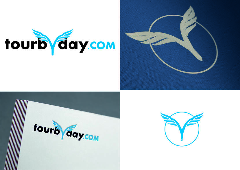 Логотип с однобуквенным фавиконом. Пример на бумаге и ткани - Разработка логотипа и фирменного стиля туристического портала