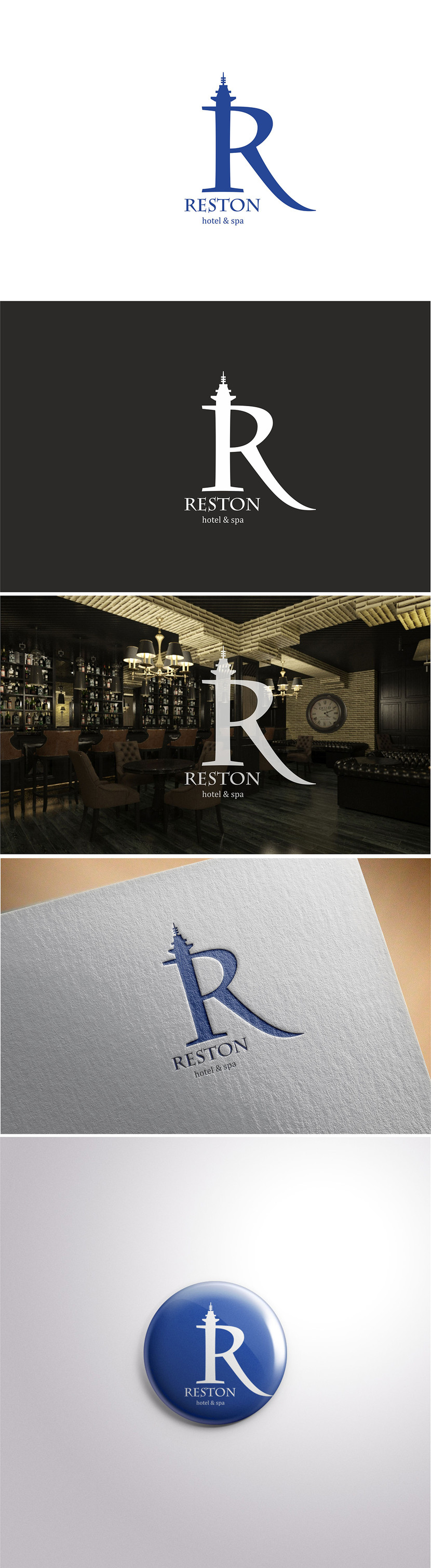логотип RESTON. - Фирменный стиль гостиницы: Reston hotel & Spa