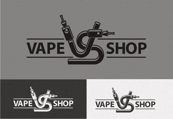 V и S, стилизованные под e-сигареты. - Логотип для компании электронных сигарет