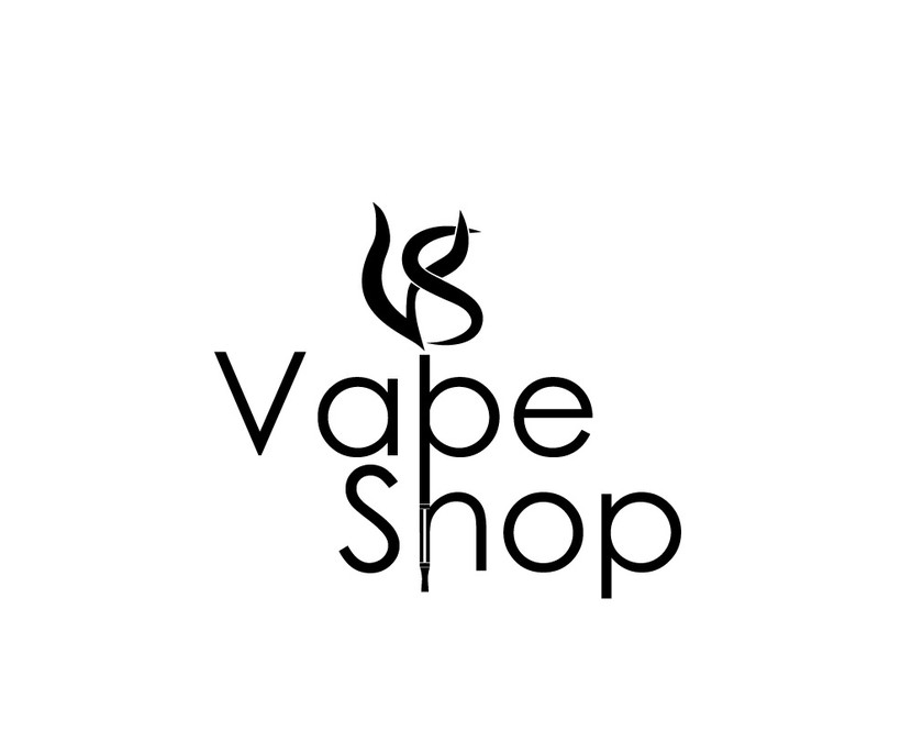 Сигарета вписана в логотип и VS из дыма. Сочетание прямых и плавных линий придает знаку изюминку. - Логотип для компании электронных сигарет