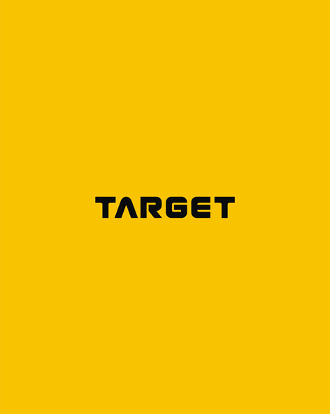 на желтом - Написание логотипа TARGET