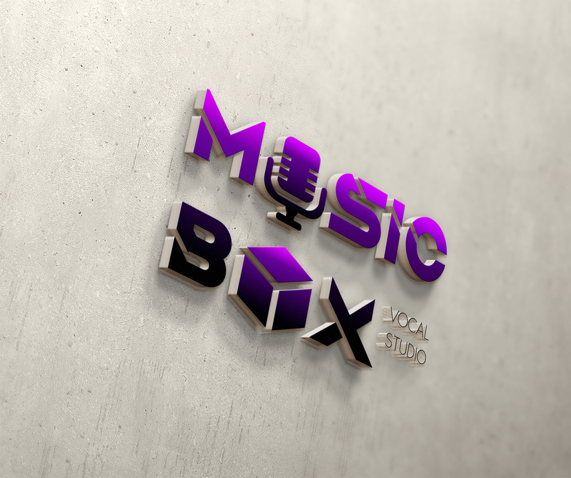 Логотип для студии вокала MUSIC BOX