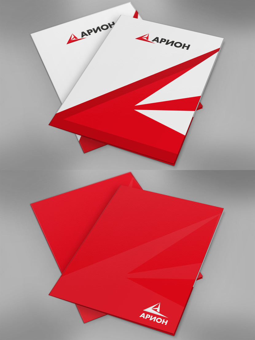 папка для документов центра недвижимости «АРИОН» - Разработка логотипа и фирменного стиля для риелторской компании