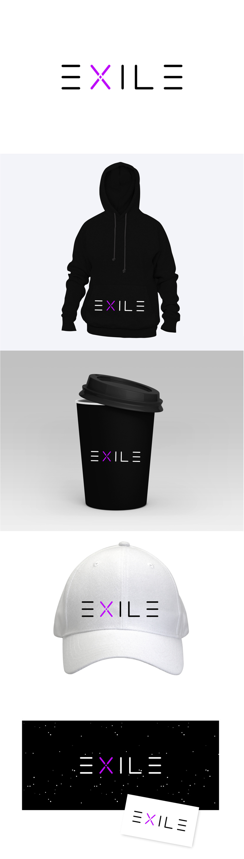 Разработка логотипа и фирменного стиля EXILE  -  автор EVGENIA ZHURANOVA
