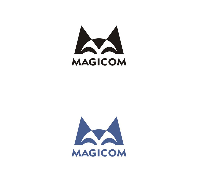 Знак - М стилизована под голову кошки / сфинкса - Логотип для MAGICOM