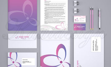 Лого и элементы фирменный стиля (визитка, бланк, конверт).