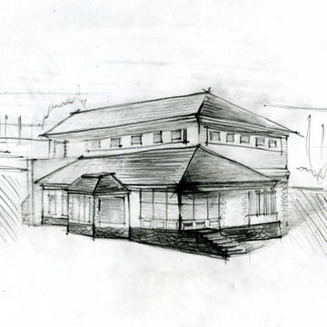 3 d эскиз здания по чертежам планов и фасадов