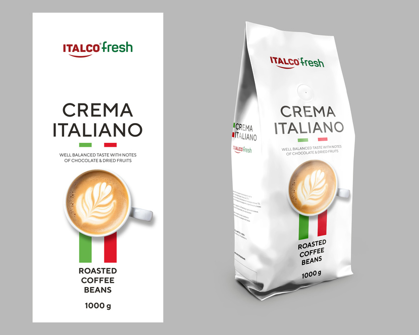 + - Редизайн упаковки кофе в зёрнах ITALCOfresh