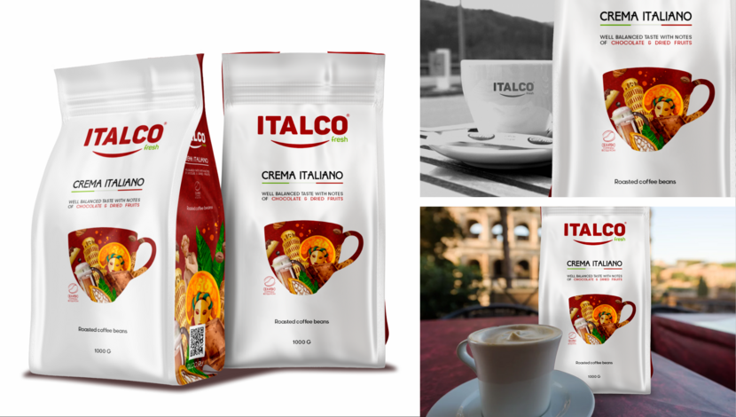 Редизайн упаковки кофе в зёрнах ITALCOfresh