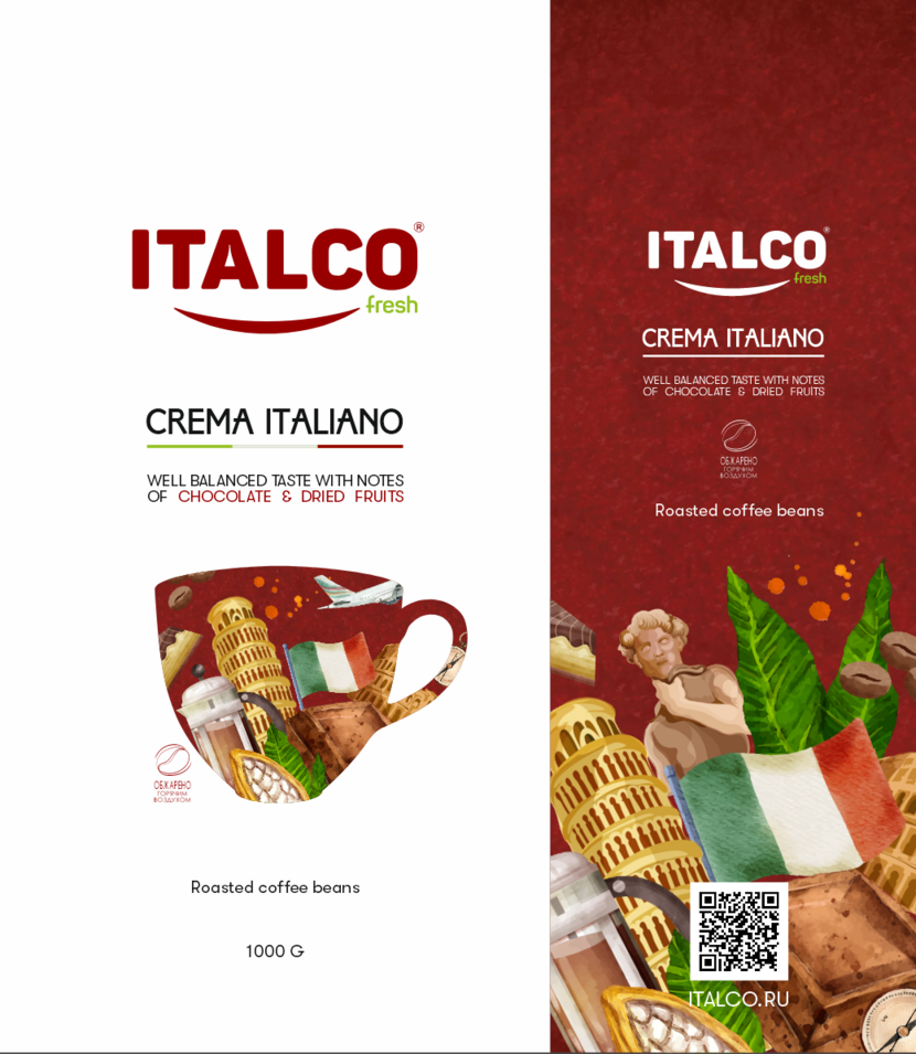 4 - Редизайн упаковки кофе в зёрнах ITALCOfresh