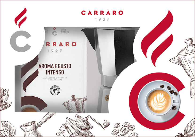 ... - Дизайн кофейного универсального подарочного набора CARRARO среднего ценового сегмента