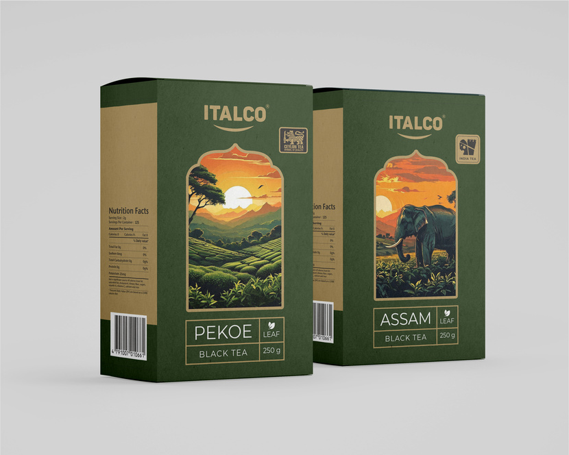 Здесь также использованы авторские иллюстрации. - Разработку дизайна упаковки чая ITALCO (Цейлон, Индия)