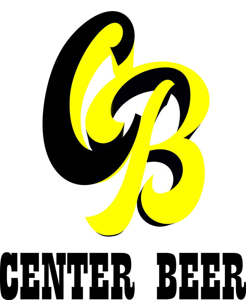 Логотип в жёлто-черном цвете. CENTER.BEER