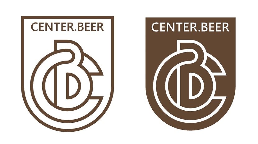 Логотип B продетая в C на флажке. CENTER.BEER