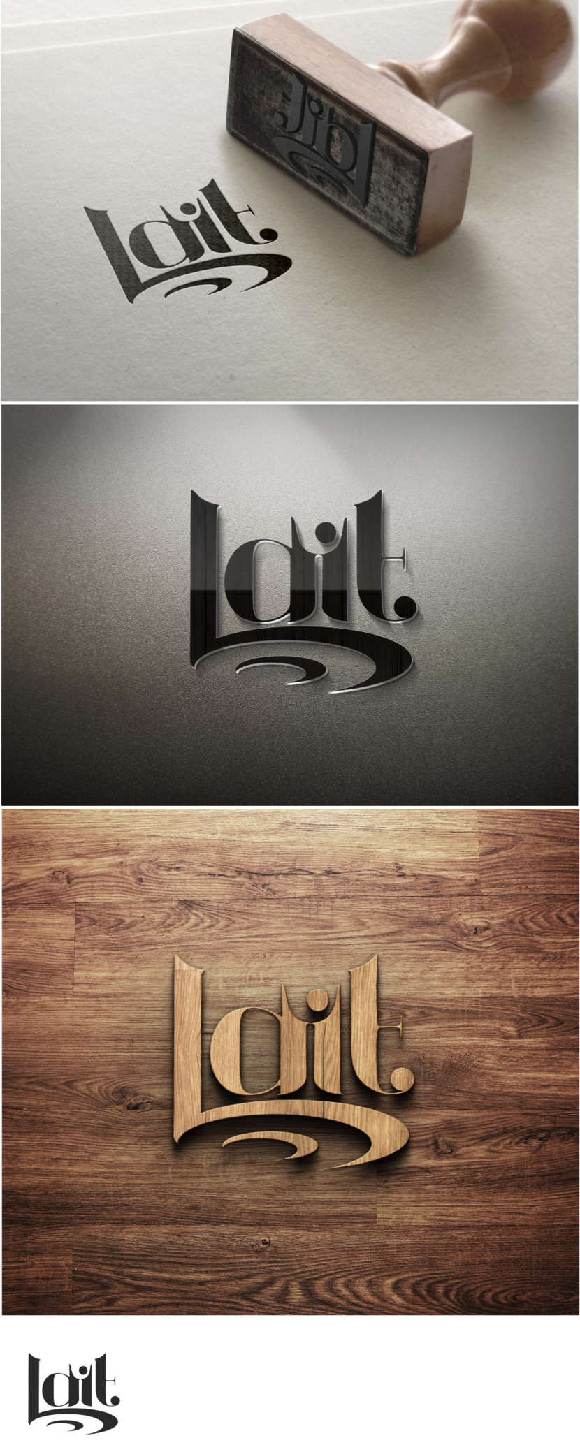 Логотип на различных поверхнастях - Требуется разработать фирменный стиль для бара-ресторана "LAIT"