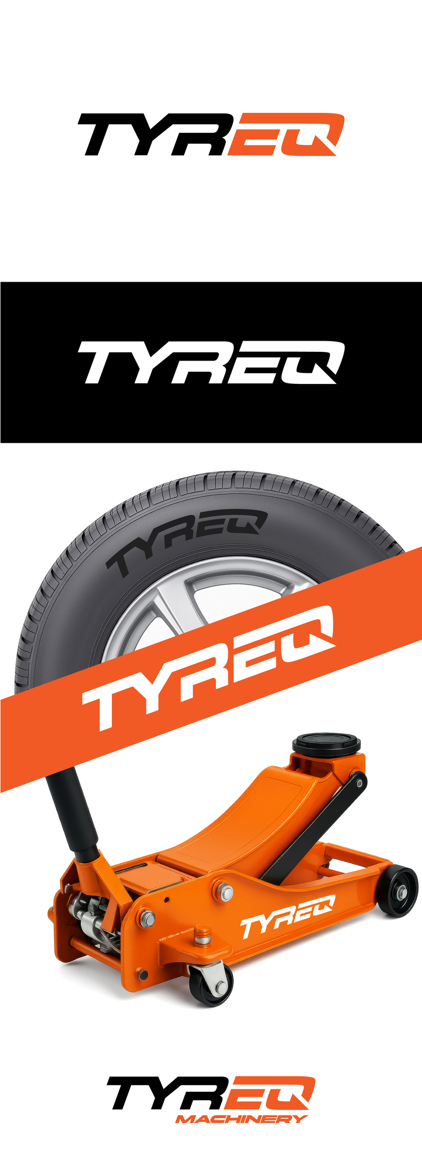 Прорисовка буквенного логотипа бренда TYREQ c добавлением  графического знака