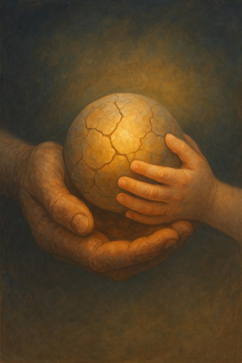 2 вариант моей работы.Концепция "МИР В ЛАДОНЯХ".Вдохновлено идеей кинцуги-японского искусства золотого ремонта "вещь становится прекраснее, когда была починена".Сюжет: Две ладони (взрослая и детская) держат крошечный светящийся шар-но он не идеален, в нём трещины, линии, шрамы.И именно через эти трещины пробивается свет. Мотивационный рисунок на лестничных пролетах