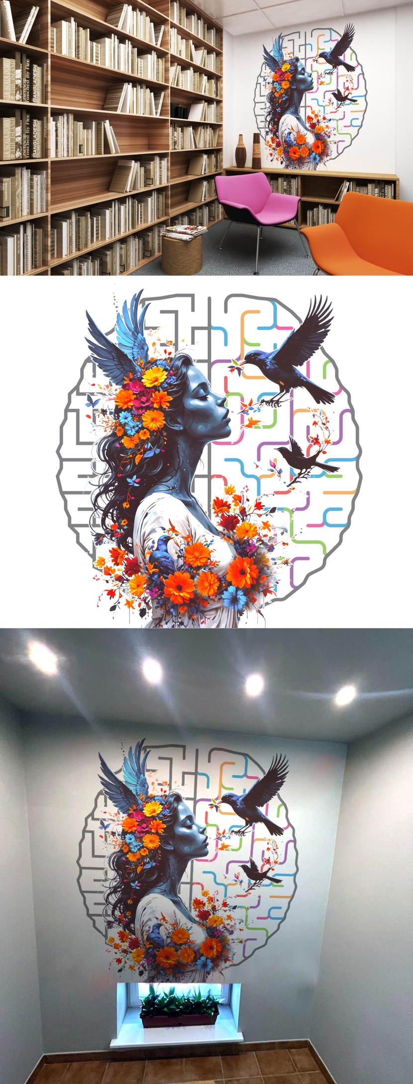 Мотивационный рисунок на лестничных пролетах  работа №1057276