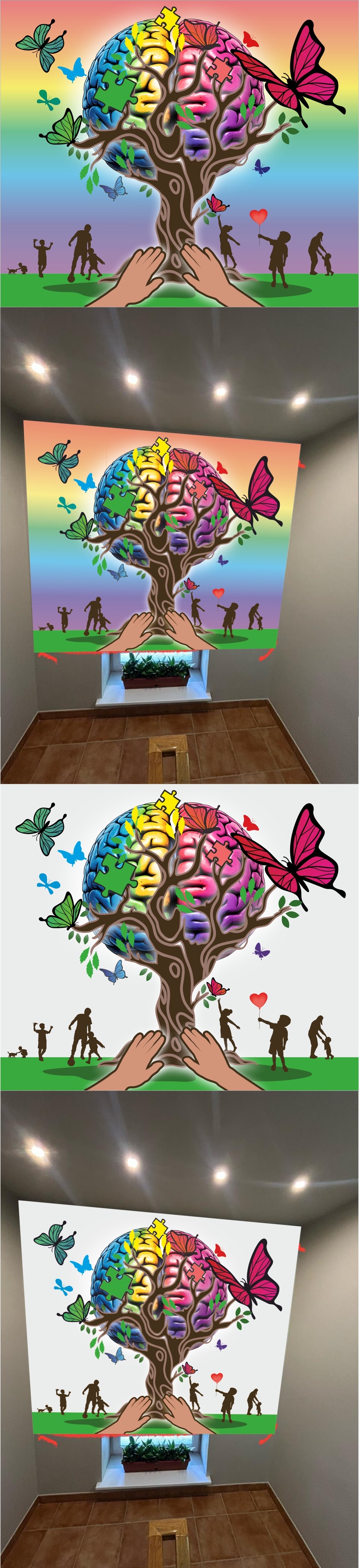 Мотивационный рисунок на лестничных пролетах  работа №1057322