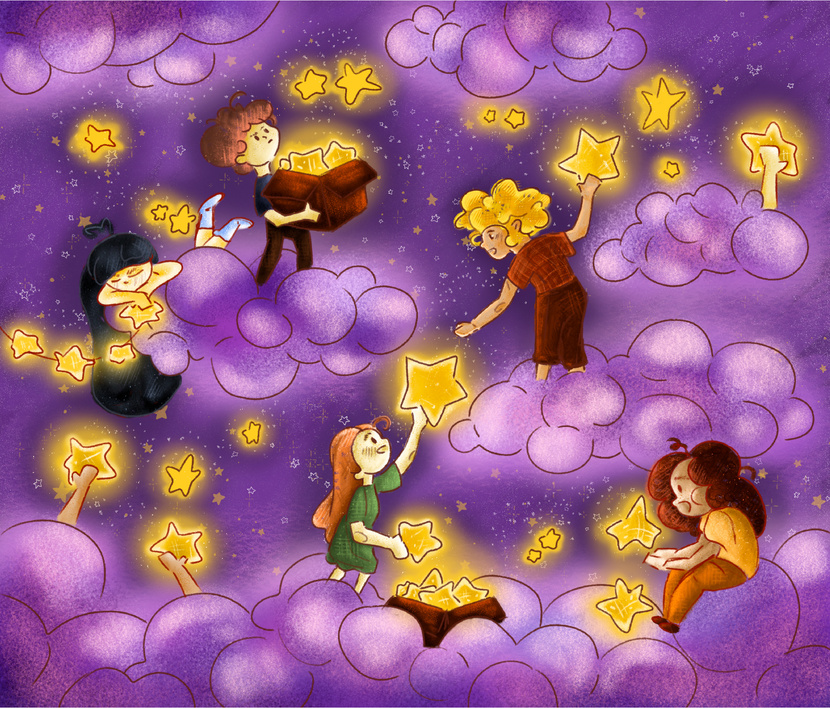 Данная иллюстрация отличается от стилистики компании, что, как мне кажется, является не недостатком, а, напротив, преимуществом, открывающим новые возможности. Я согласна, что мотивация очень важна, но она невозможна без надежды и веры. Именно это и иллюстрирует данный рисунок: обладая верой и надеждой, можно достичь высот, но при этом необходимо прикладывать усилия.

Мир, на мой взгляд, и так достаточно жесток, особенно для таких людей, поэтому хочется, чтобы эта иллюстрация поселила в них веру и надежду. Благодаря этому может появиться мотивация, и несмотря ни на что, каждый достигнет своей вершины в своем темпе. Ведь мы все очень разные: двигаемся по жизни по-разному, и мотивация у каждого своя. Мотивационный рисунок на лестничных пролетах