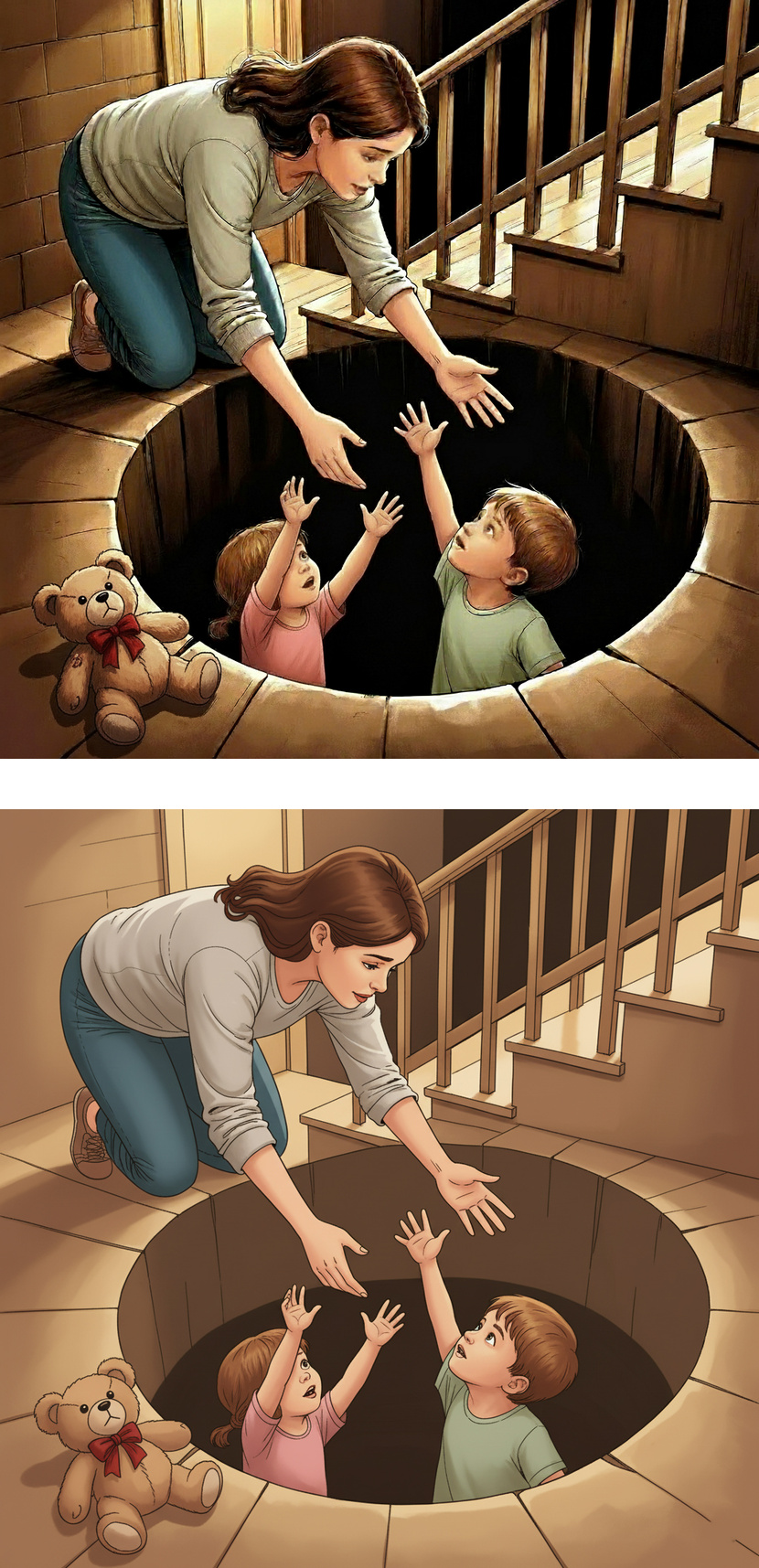 Исходил из того, чтобы в течении 3 секунд человек понял, что на нем изображено. Увидел - понял!. Размер: 2225x2225. Два стиля, на выбор. Мотивационный рисунок на лестничных пролетах