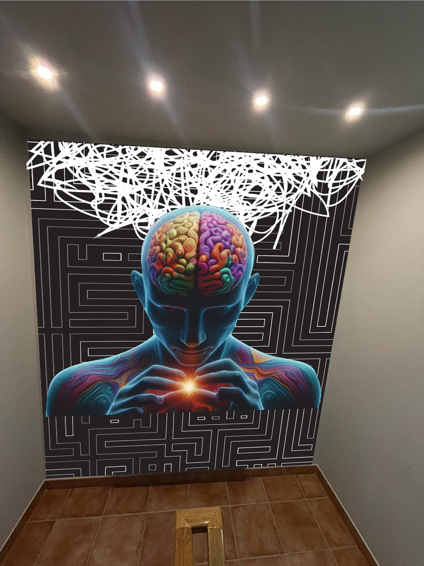 еще варианты Мотивационный рисунок на лестничных пролетах