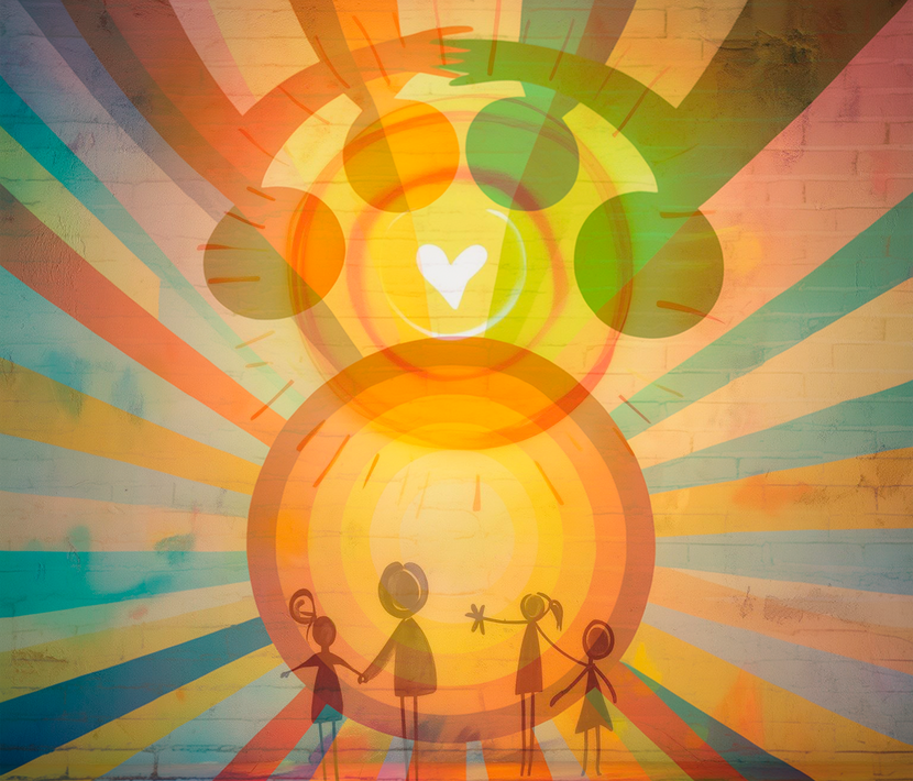 земное и небесное отражаются и гармонично дополняют друг друга Мотивационный рисунок на лестничных пролетах