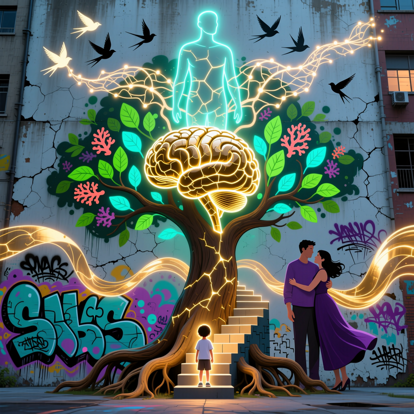 . Мотивационный рисунок на лестничных пролетах