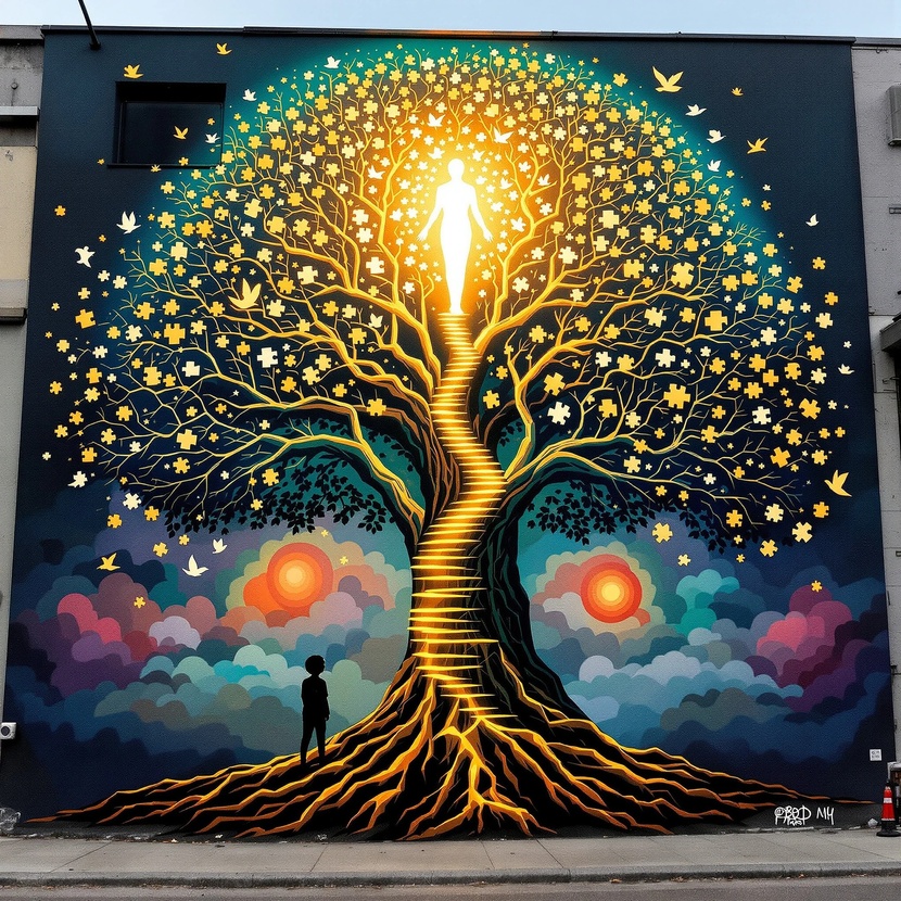 . Мотивационный рисунок на лестничных пролетах