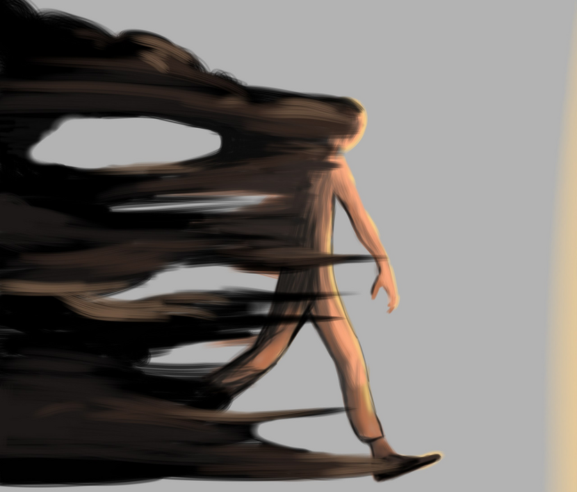 сложный путь Мотивационный рисунок на лестничных пролетах