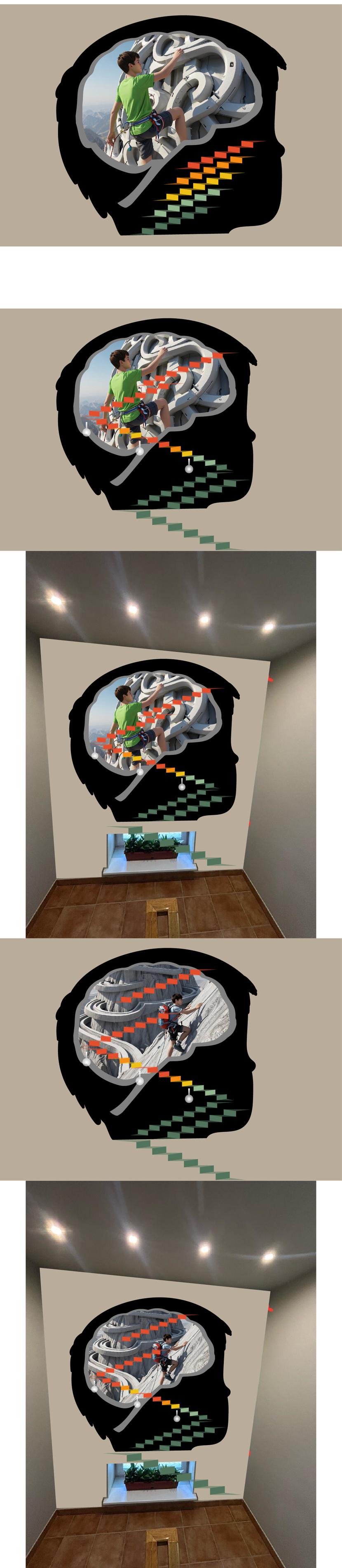 + Мотивационный рисунок на лестничных пролетах