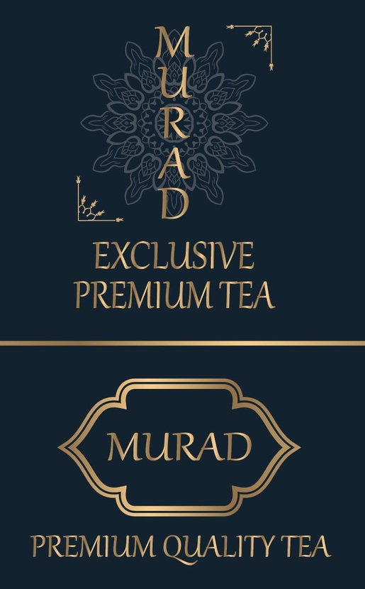Простоя изящная красота, арабские мотивы Создание премиального логотипа для торговой марки MURAD (чай в подарочной упаковке)