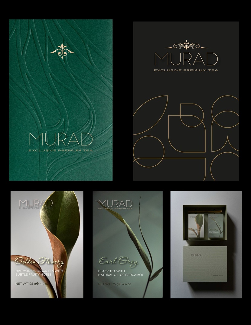 Создание премиального логотипа для торговой марки MURAD (чай в подарочной упаковке)  работа №1058355