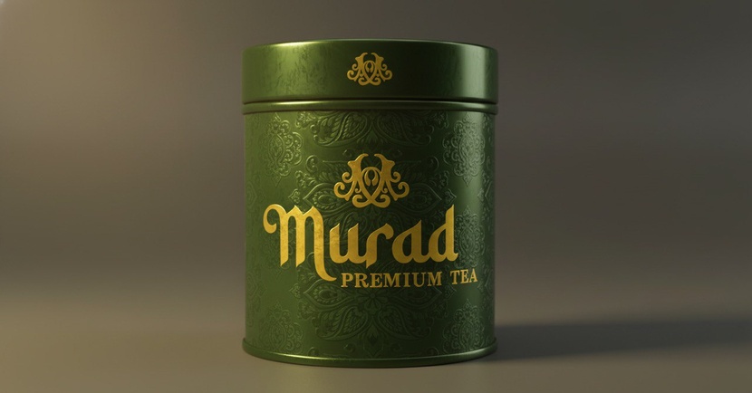 Вектор Создание премиального логотипа для торговой марки MURAD (чай в подарочной упаковке)